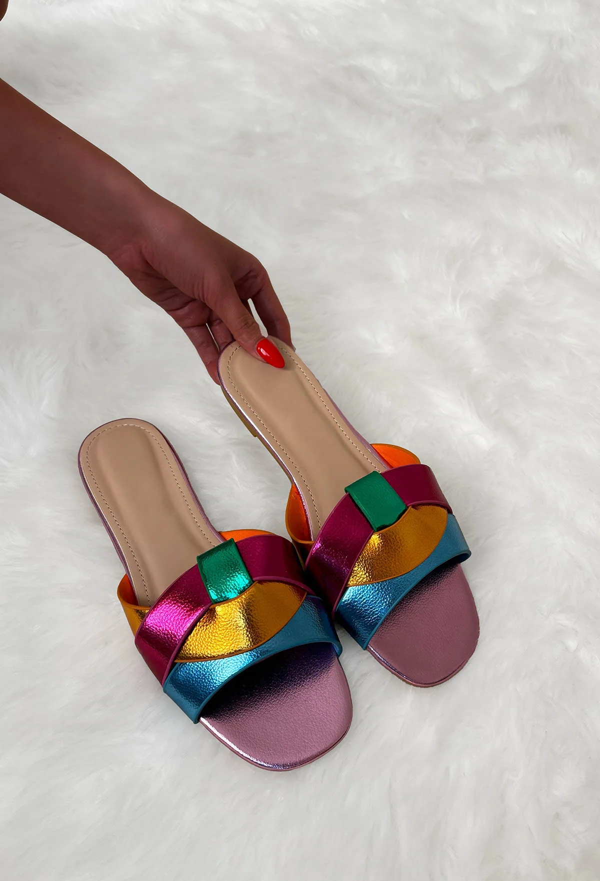 Over You Multi Faux Leather Sliders - Image 3