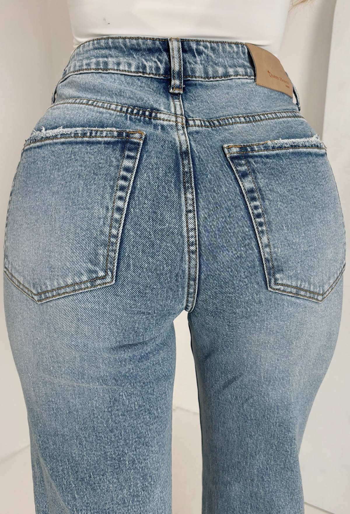 Pearl Divine Mid Wash Stretch Pearl Detail Jeans - Image 5