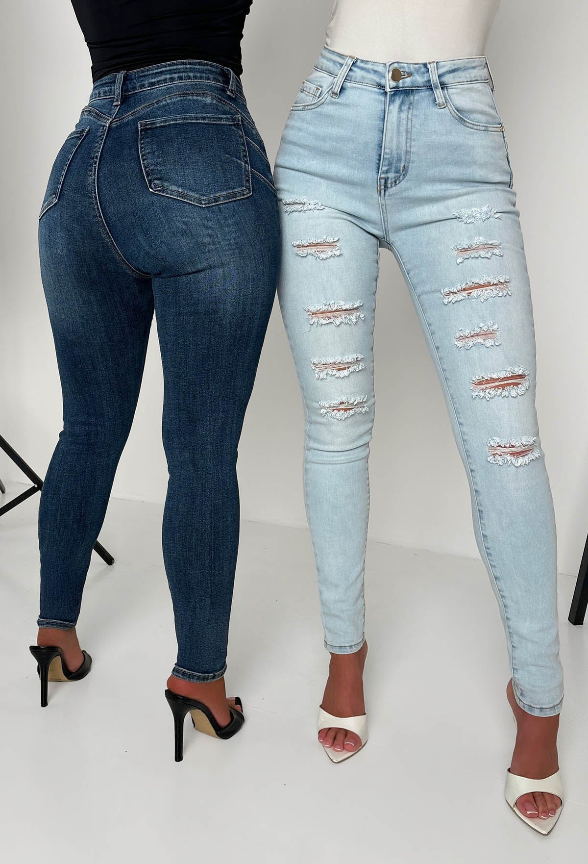 Push Me Baby Light Wash Distressed Stretch Push Up Skinny Jeans - Image 6