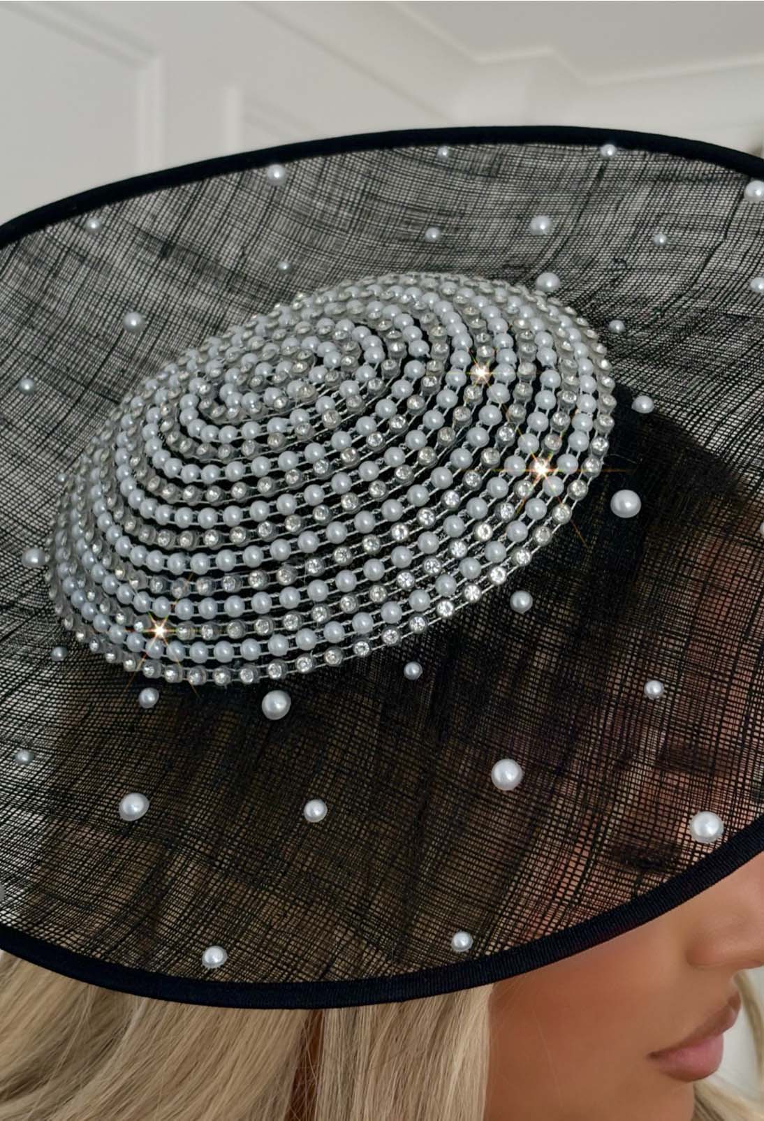 Race For Glam Black Pearl Detail Fascinator - Image 2