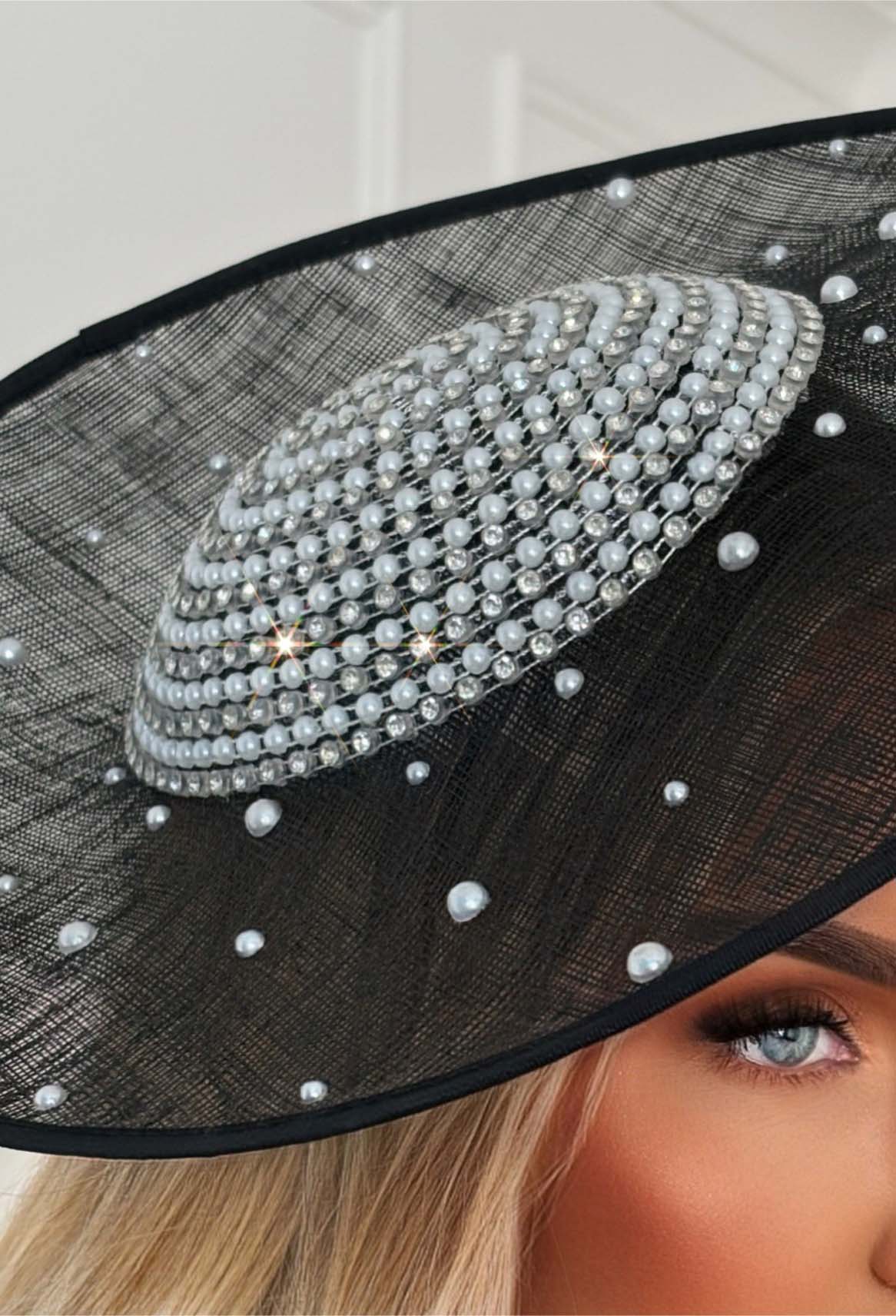 Race For Glam Black Pearl Detail Fascinator - Image 3