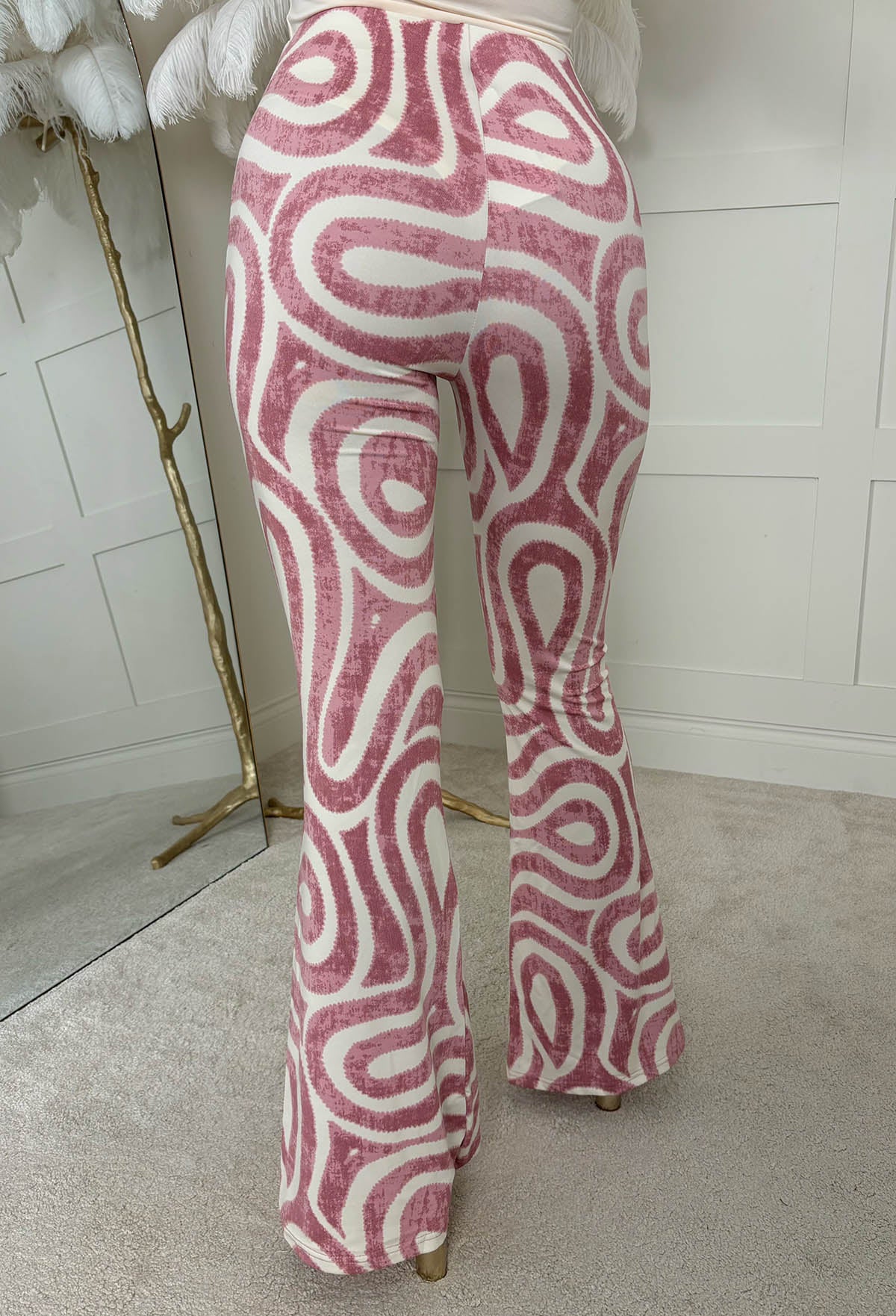 Riviera Romance Pink Swirl Print Jersey Trousers - Image 5