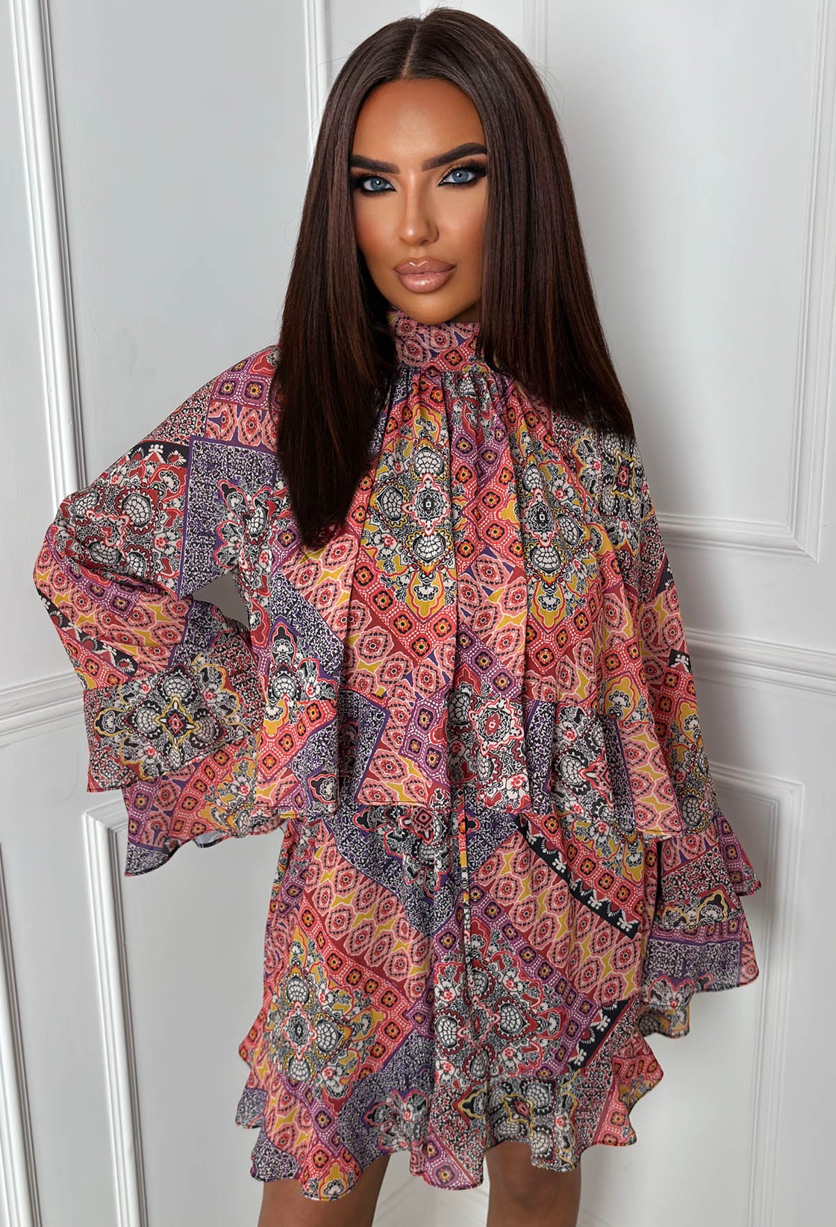 Romantic Frills Multi Frill Georgette Dress - Image 3
