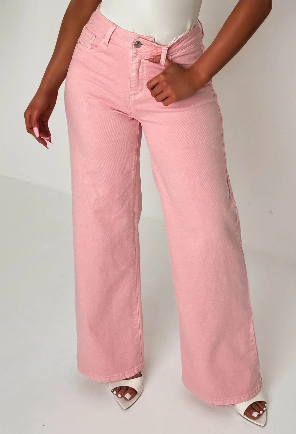Seek Me Out Light Pink Ripped Denim Hot Fix Stretch Jeans - Image 6