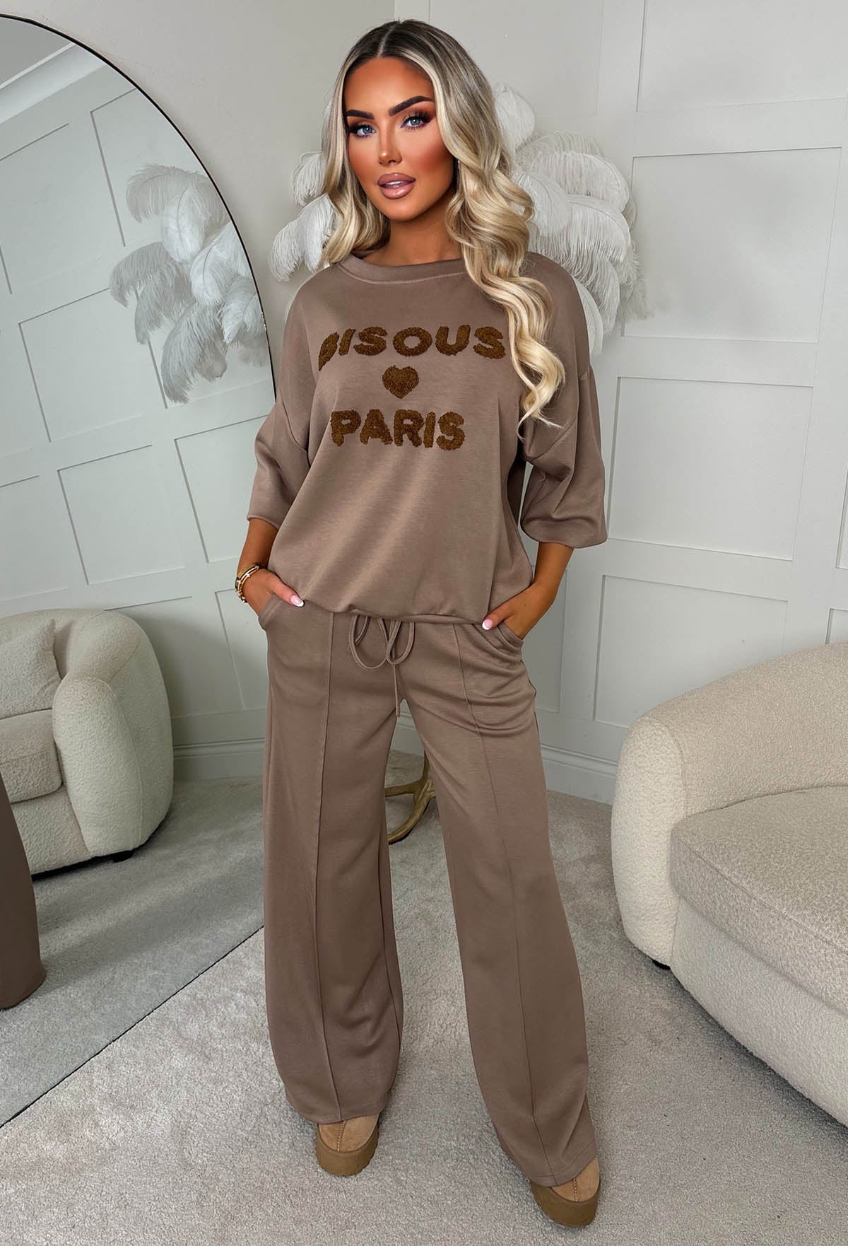 Sending Love Mocha Sweatshirt And Joggers Co-Ord Set - Image 4