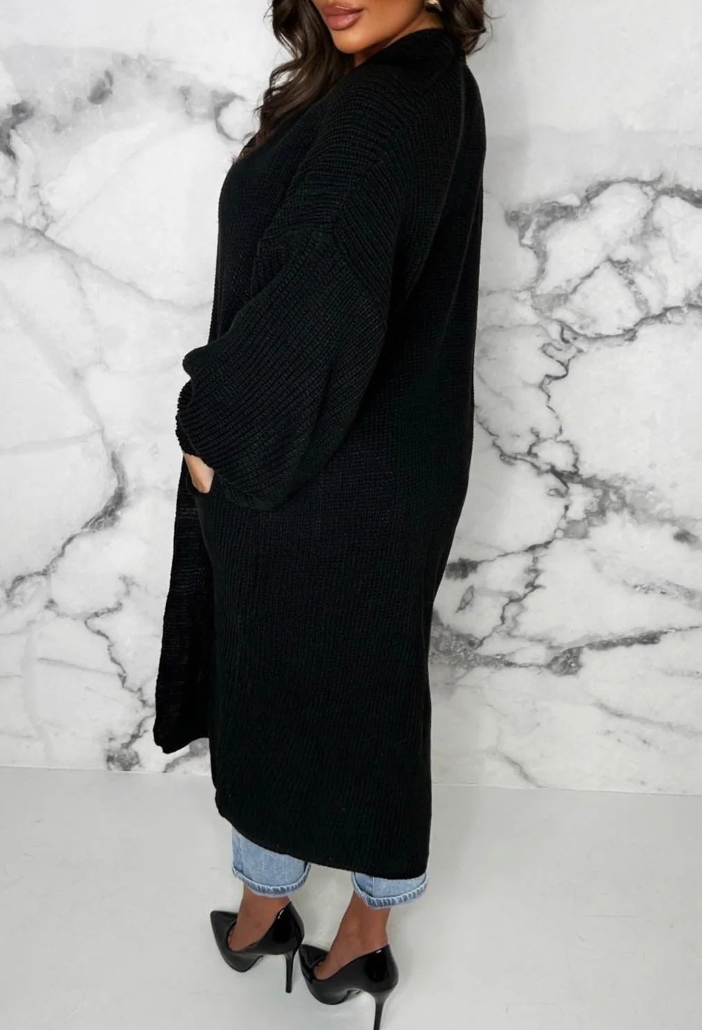 She's Sweet Black Knitted Cardigan - Image 2