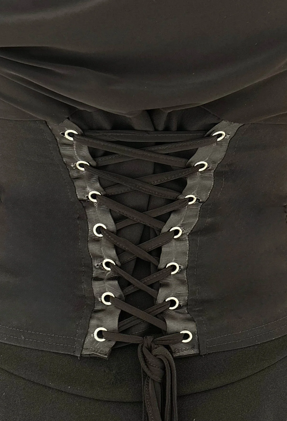 Snatch Me Sweetheart Black Jersey Bengaline Corset Top - Image 4