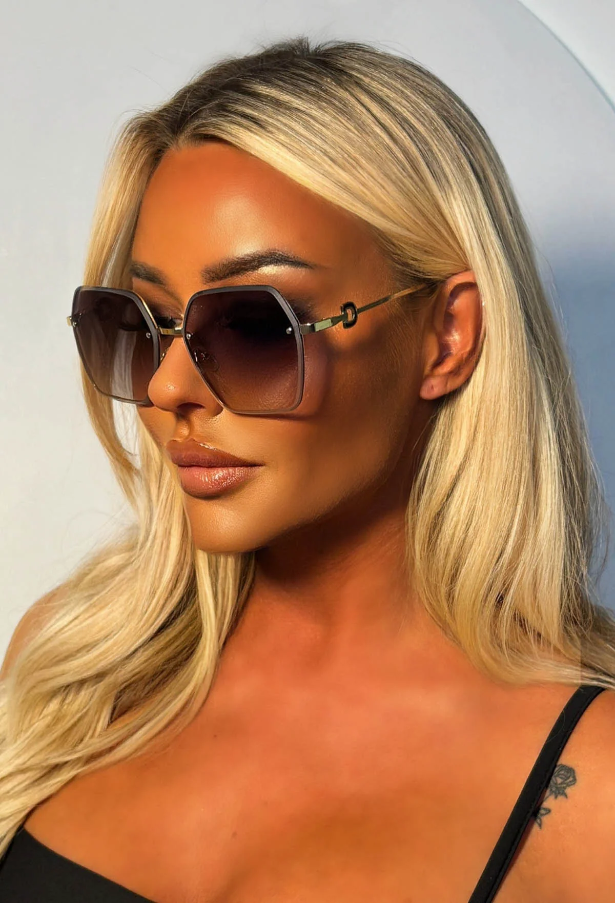 Soleil Couture Brown Aviator Sunglasses