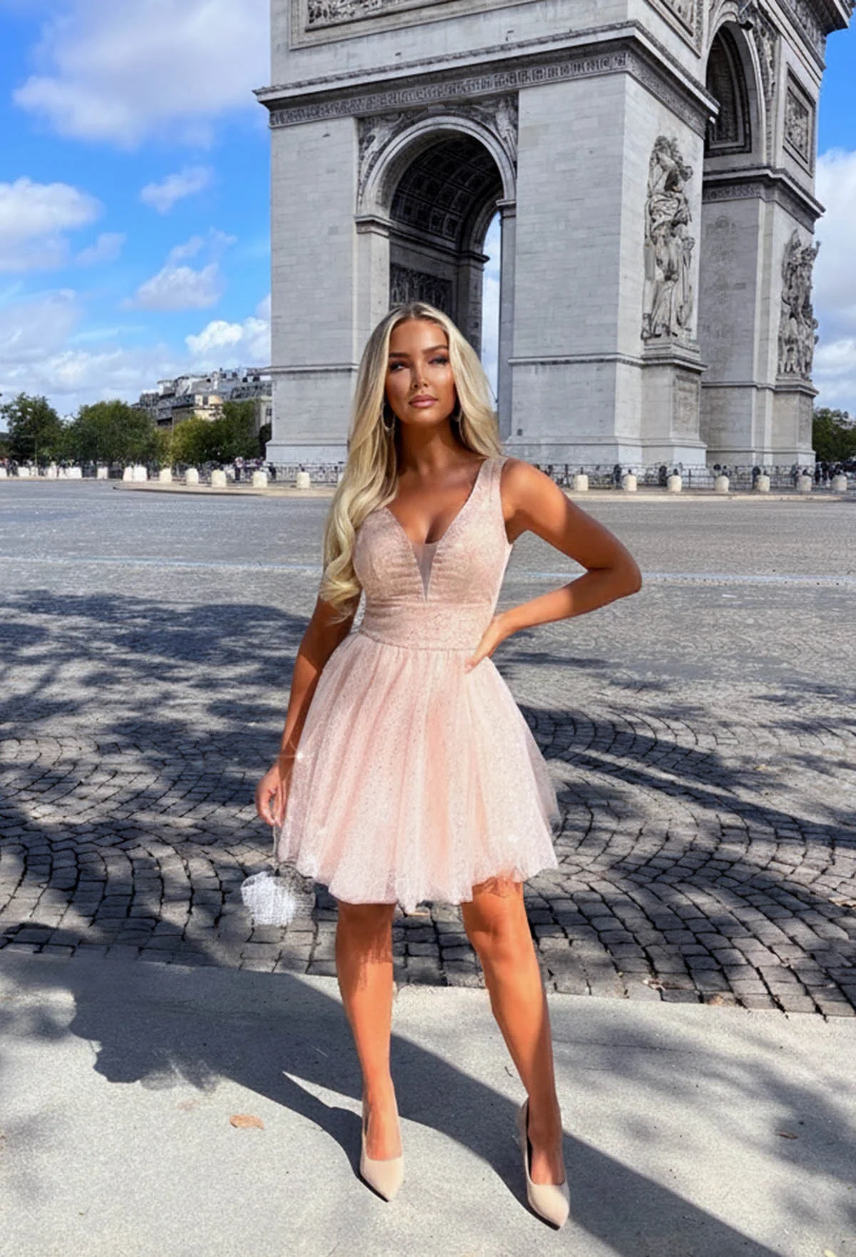 Sparklelina Pink Sequin Mini Dress - Image 2