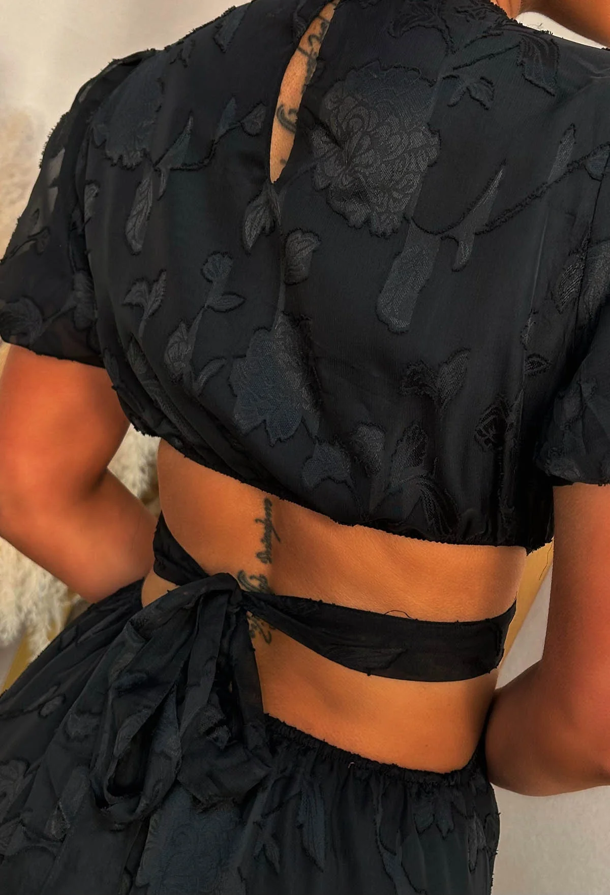 Summer Dream Black Side Cut Out Print Maxi Dress - Image 6