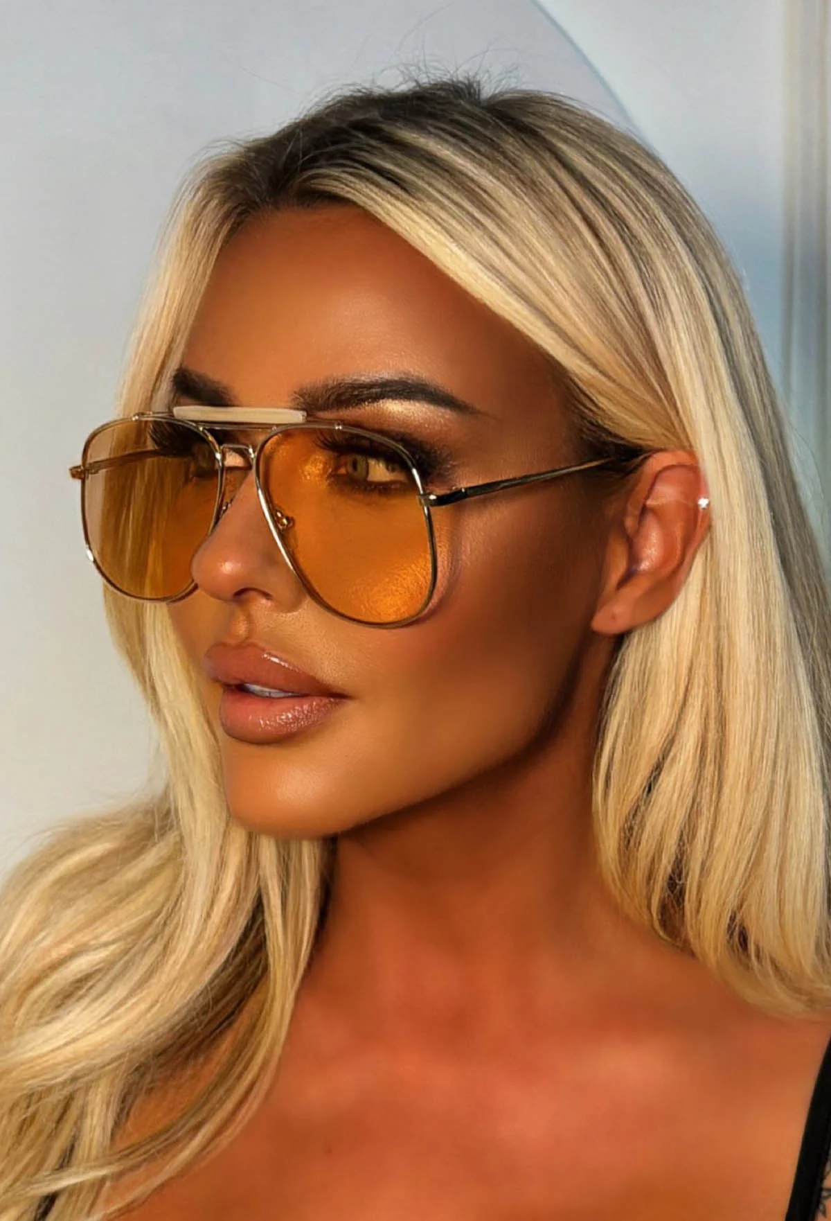 Sunshine Chic Orange Aviator Sunglasses