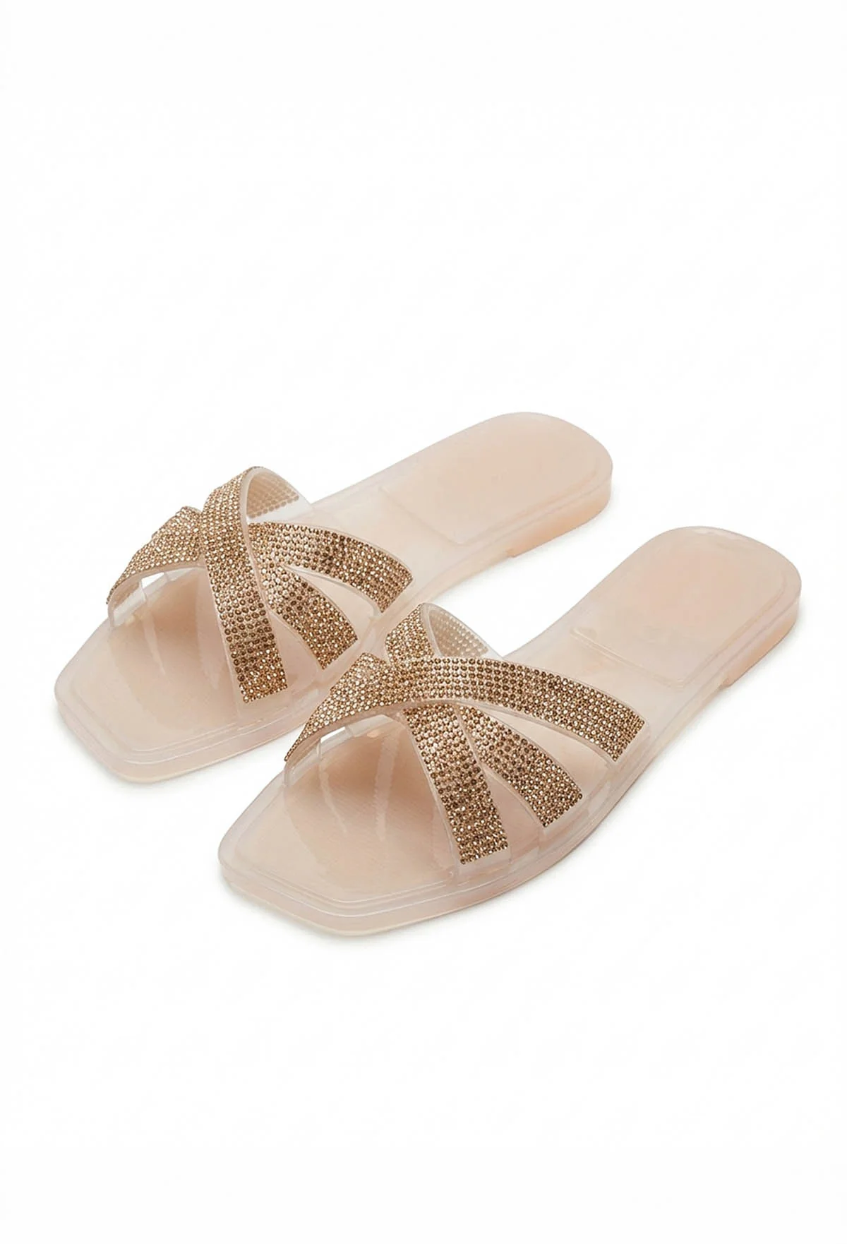 Sweet As Always Rose Gold Diamante Embellished Sandals - Image 2