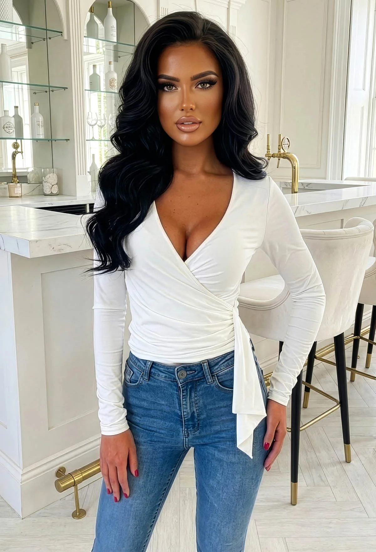 Sweet Nothings White Drape Top