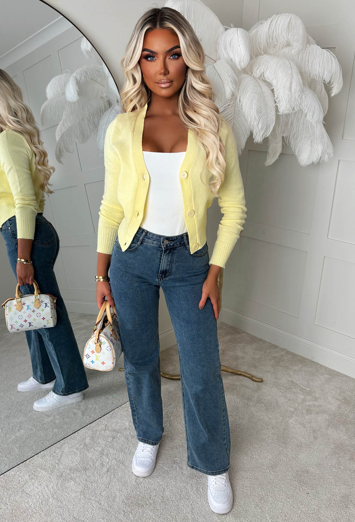 Sweetheart Secrets Lemon Buttoned Knitted Cardigan - Image 4