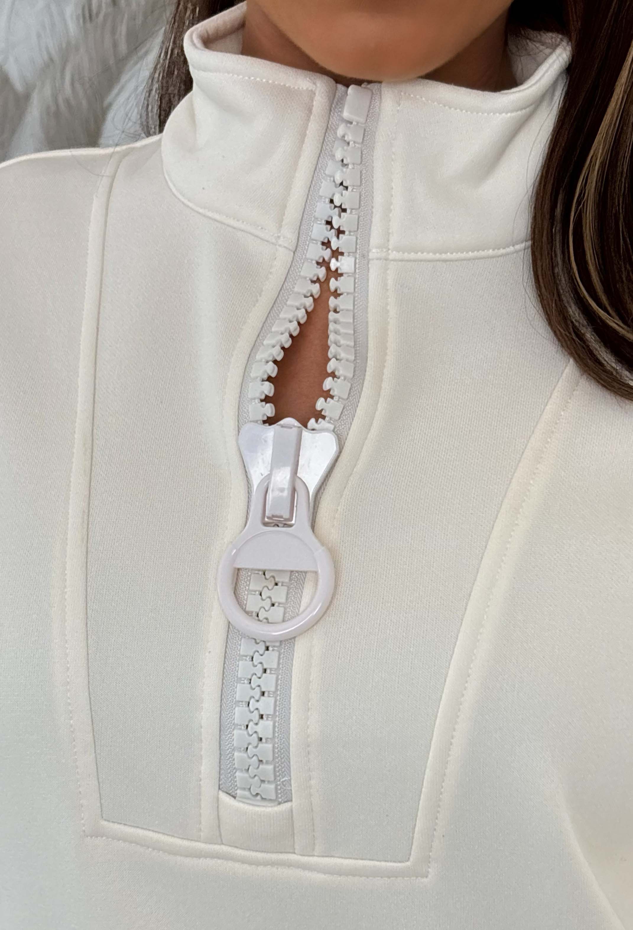 Team Me Cream Zip Neck Trouser Lounge Set - Image 3