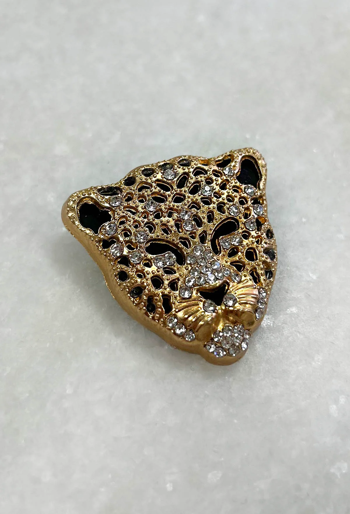The Hustle Gold Jaguar Head Brooch - Image 3