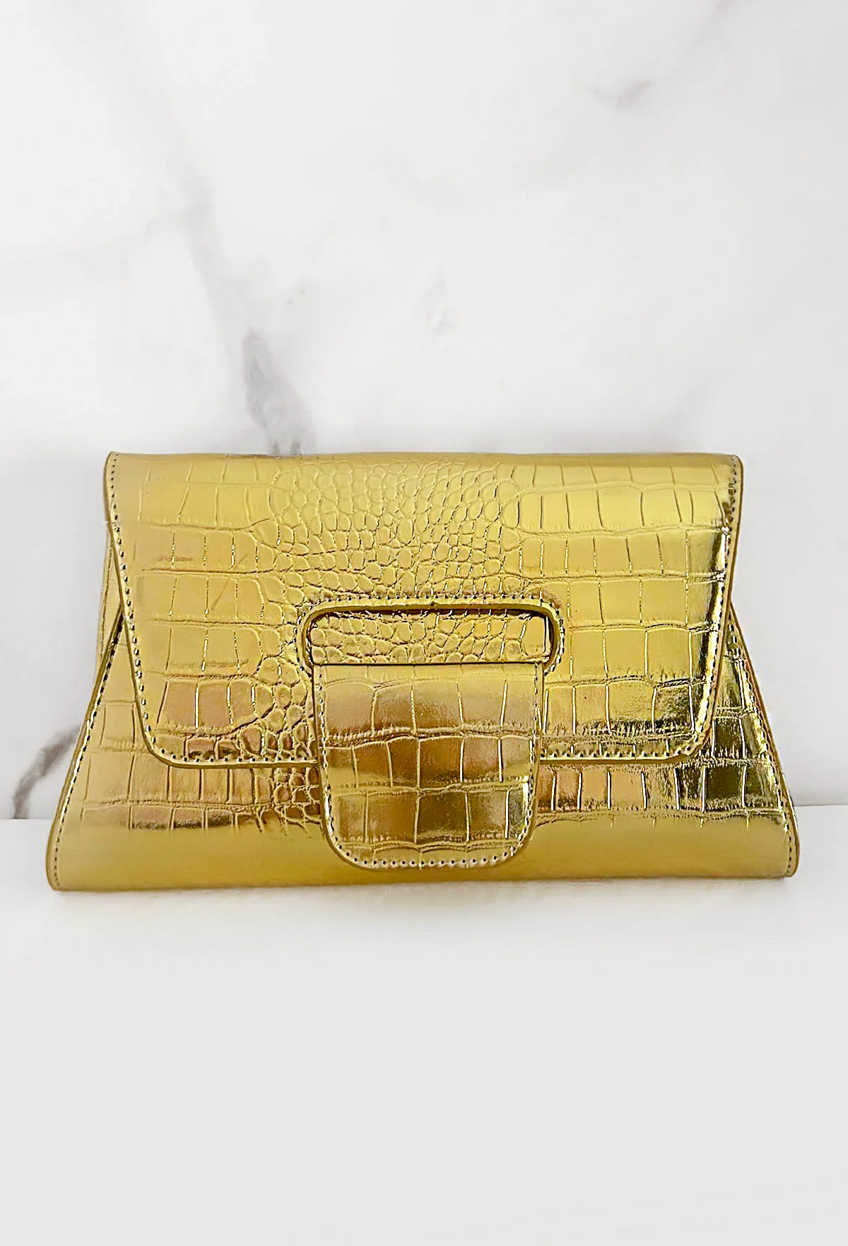 To Be Seen Gold Clutch Bag - Image 2