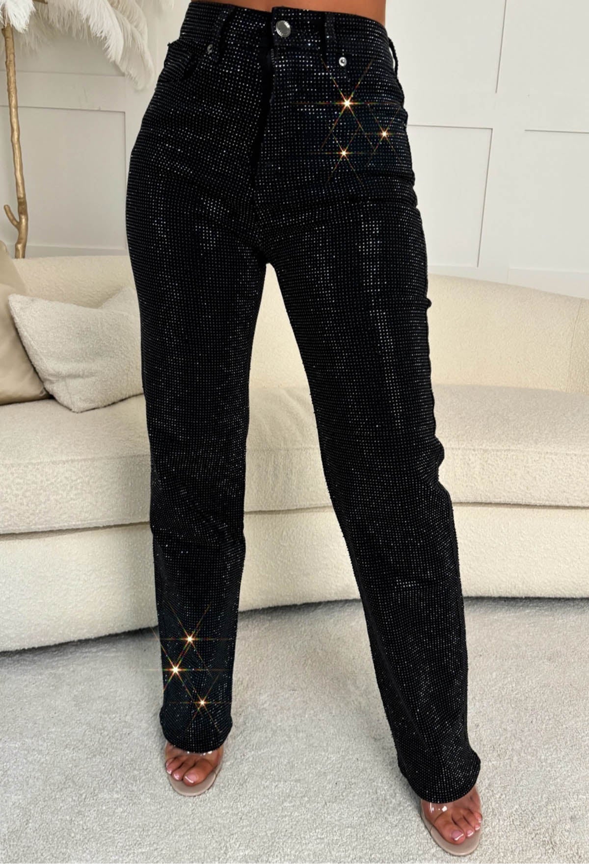 Ultimately Yours Black Top & Ultimate Sparkle Black Diamante Jeans Set - Image 3