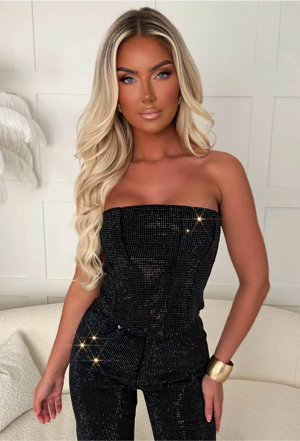 Ultimately Yours Black Top & Ultimate Sparkle Black Diamante Jeans Set - Image 4