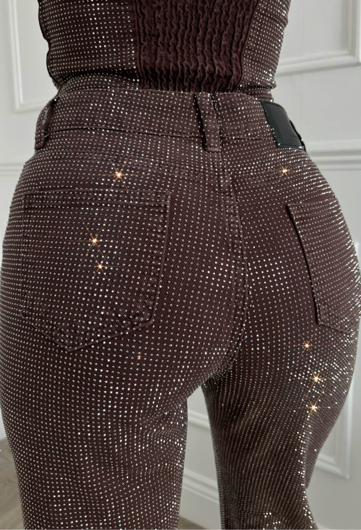 Ultimately Yours Brown Top & Ultimate Sparkle Brown Diamante Jeans Set - Image 5