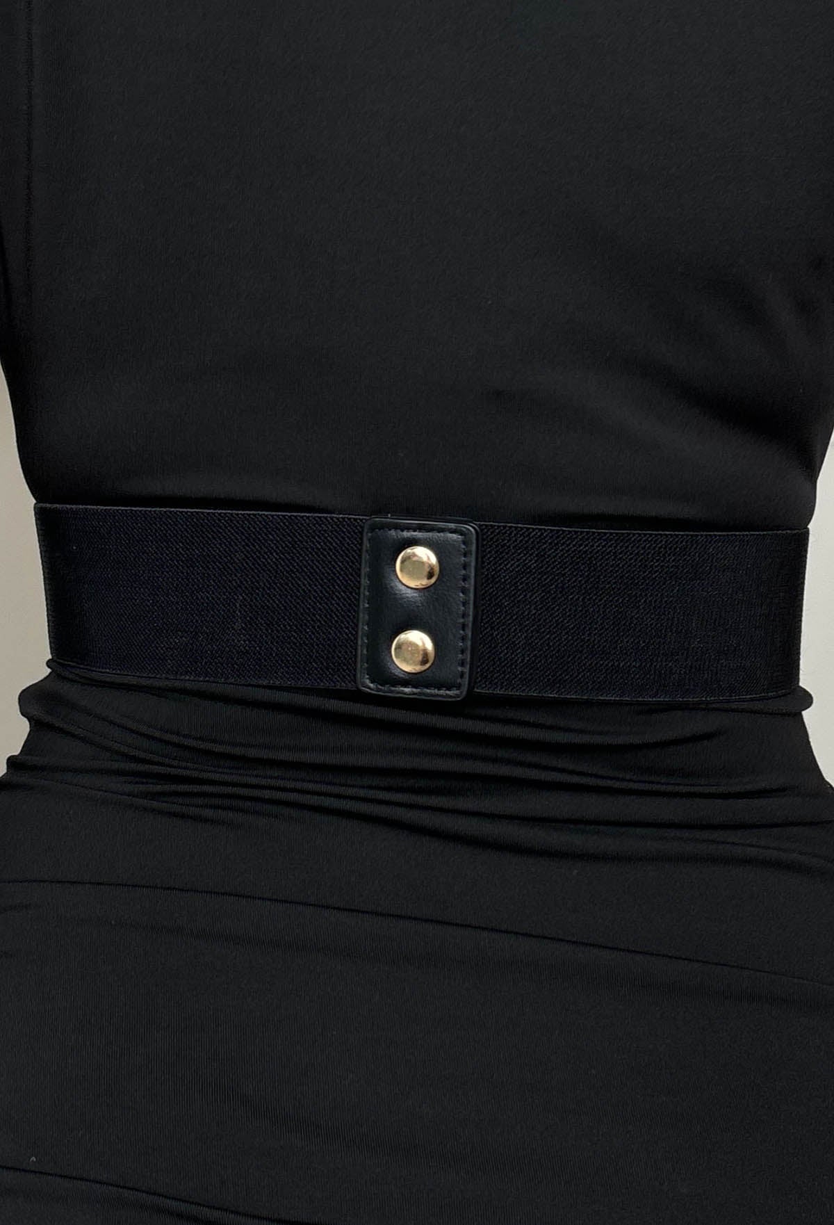 Vip Vibe Black Gold Buckle Detail Belt - Image 3