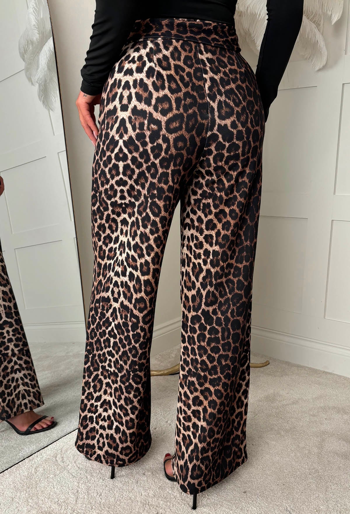 Wild Embrace Leopard Print Belted Trousers - Image 3