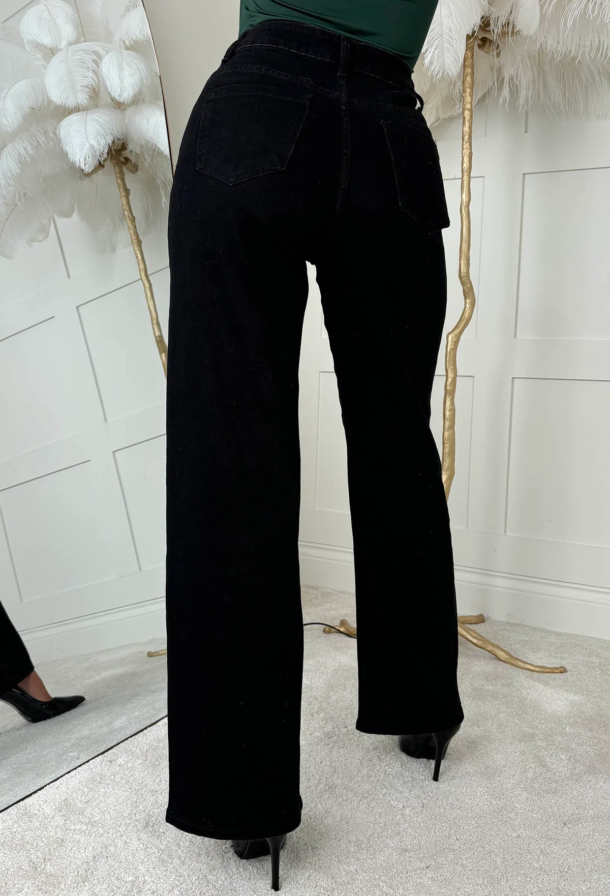 Zoe Black Stretch Straight Leg Jeans - Image 6